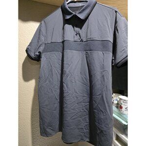 Stone Falcon Gray Polo Shirt Athletic Men's Size Large Short Sleeve